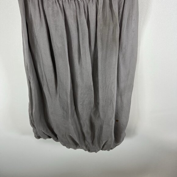 Alice‎ + Olivia Silk Dress Babydoll Sequin Bust  Gray Silver Fairy Glam Sz M - Picture 3 of 9